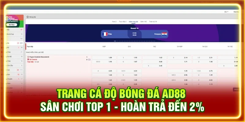 Trang Cá Độ Bóng Đá AD88 | Sân Chơi Top 1 - Hoàn Trả Đến 2%